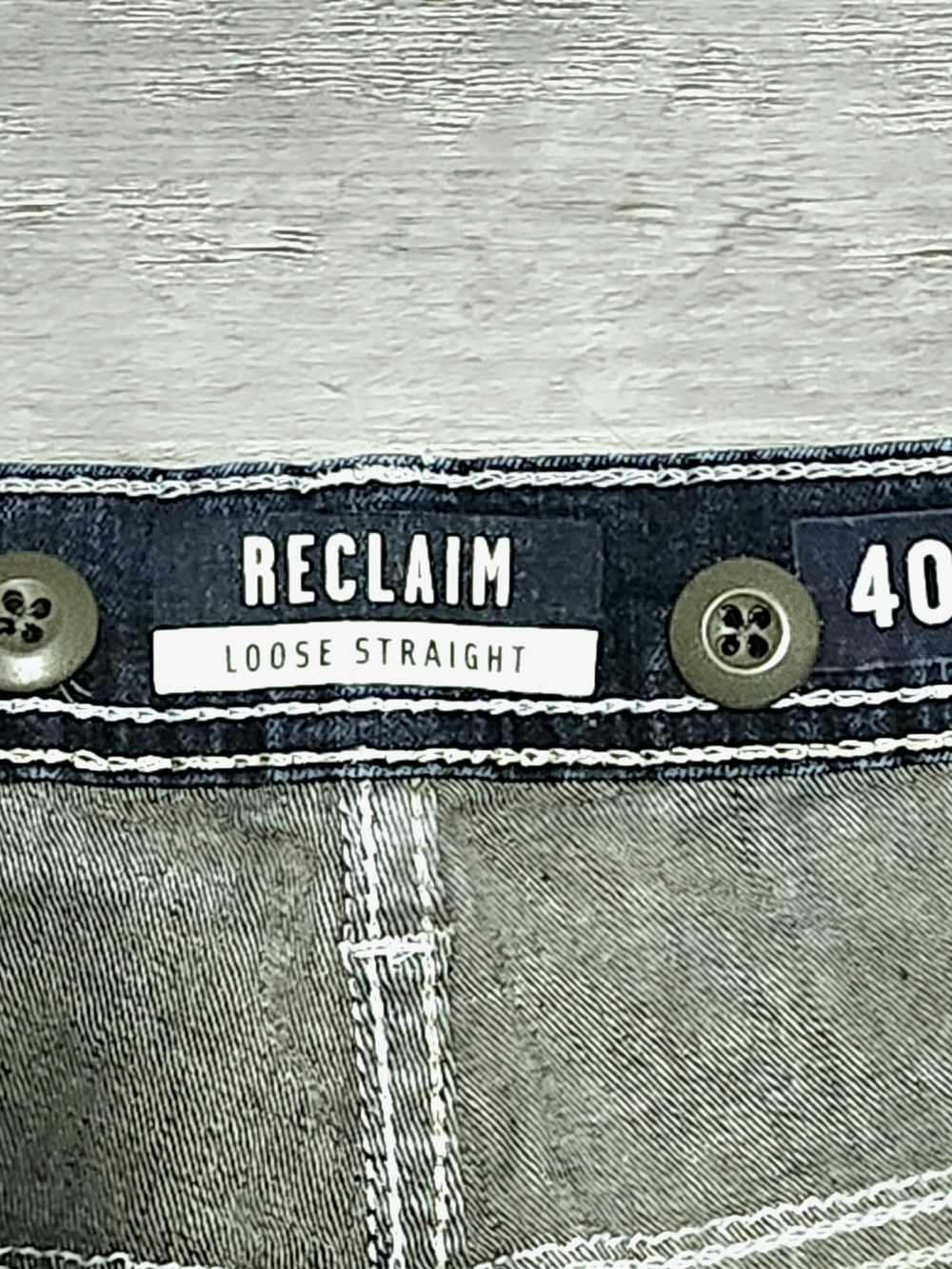 Reclaim Dark Blue Fade Wash Straight Leg Denim Jeans Mens Size 40L - Picture 2 of 15